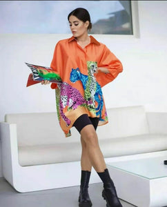 Cemisier Dress Donna Oversize Stampa Oversize - Regina Store By Centparadise