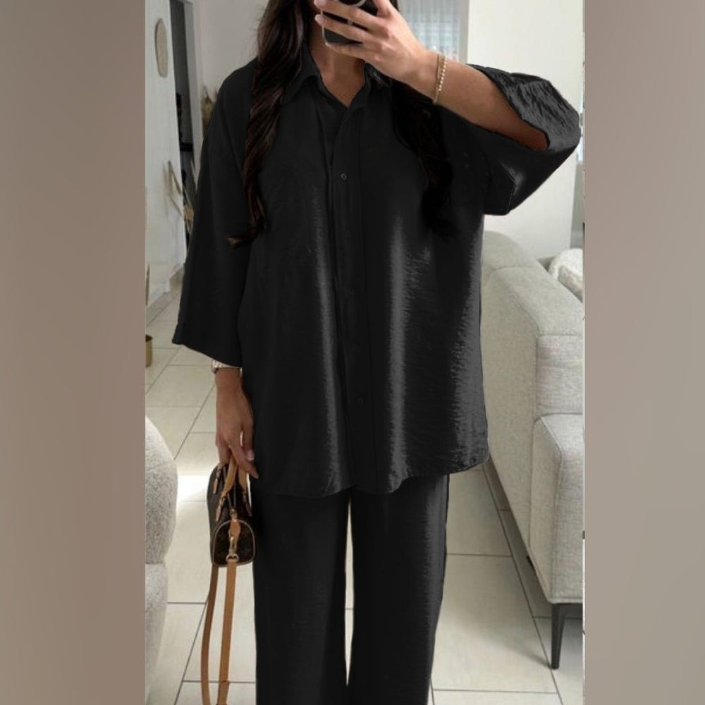 
                  
                    Completo kemeja Camicia Oversize Pantaloni Larghi a Gamba Larga - Regina Store By Centparadise
                  
                